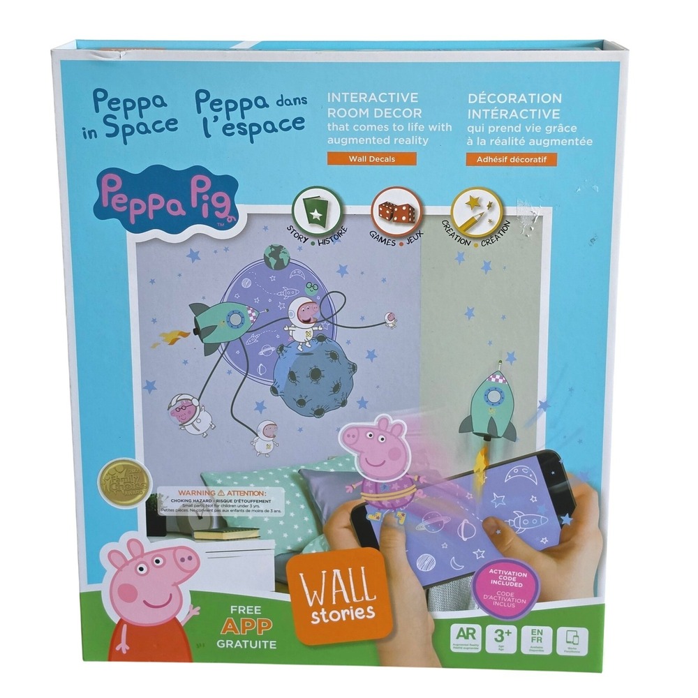 Peppa Pig Wall Stories Peppa in Space Interactive AR Wall Decals WS1011 New
